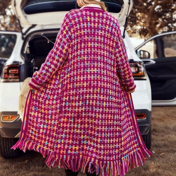 Cardigan Long Sleeve Multicolor Sweater - Picture 3 of 4